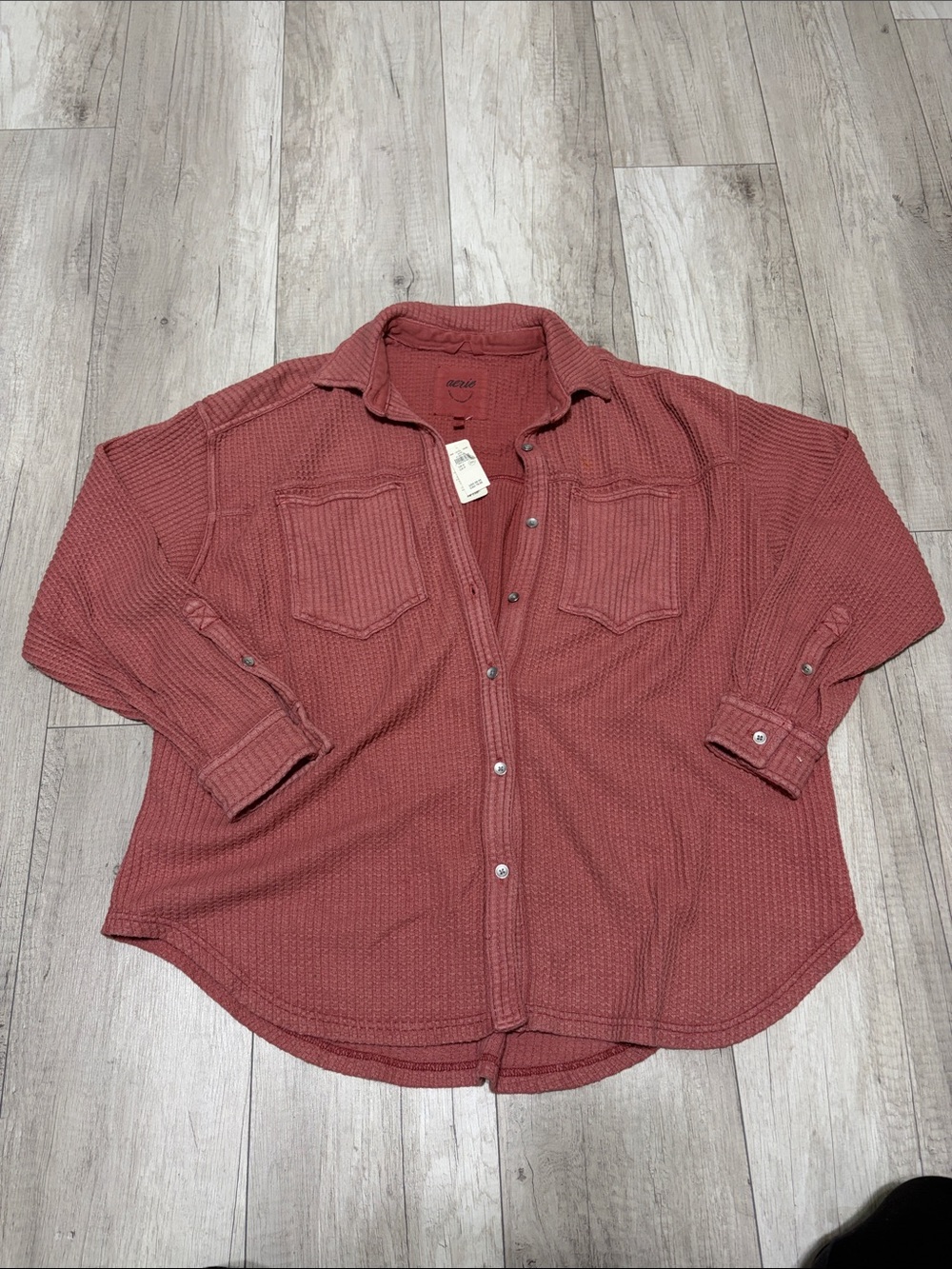 Aerie Waffle Button Up